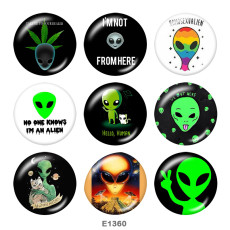 20MM  Hello Human  Print glass snaps buttons