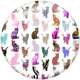 20MM cat Print glass snaps buttons