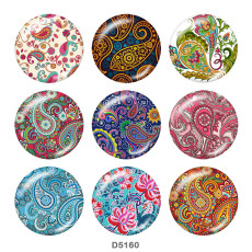 20MM Bohemia Pattern  Print glass snaps buttons