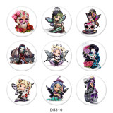 20MM  Elves  Print glass snaps buttons