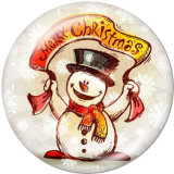 20MM  Christmas  Print glass snaps buttons