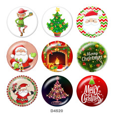 20MM  Christmas  Print glass snaps buttons