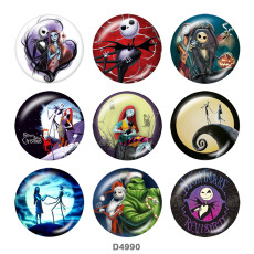 20MM  Halloween  Print glass snaps buttons