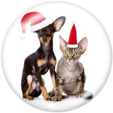 20MM  Christmas  Print glass snaps buttons