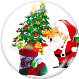 20MM  Christmas  Print glass snaps buttons