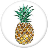20MM  pineapple Print glass snaps buttons  Beach Ocean