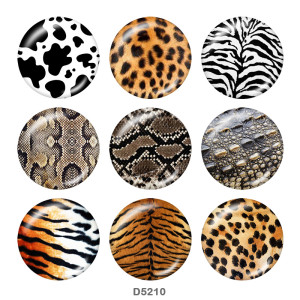 20MM  Animal pattern   Print glass snaps buttons