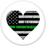 20MM  Love  Flag  Print glass snaps buttons