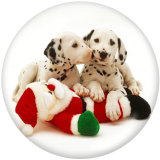 20MM  Christmas  Print glass snaps buttons