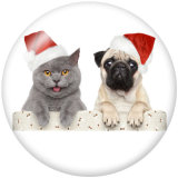 20MM  Christmas  Print glass snaps buttons