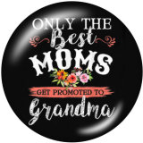 20MM  words  Ribbon  Print glass snaps buttons