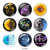 20MM Flower  Faith  Print glass snaps buttons
