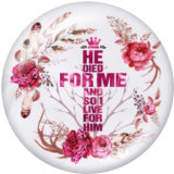 20MM  Cross  Butterfly  Print glass snaps buttons