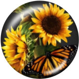 20MM Flower  Faith  Print glass snaps buttons