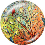 20MM  Hummingbird   Print  glass snaps buttons