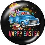 20MM  happy easter  Print glass snaps buttons