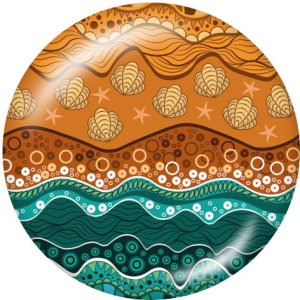 20MM  Ocean World  Print  glass snaps buttons Beach Ocean