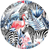 20MM  Flamingo  Print  glass snaps buttons Beach Ocean