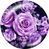 20MM   Flower  Butterfly  Print glass snaps buttons