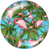 20MM  Flamingo  Print  glass snaps buttons Beach Ocean