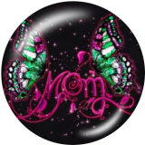 20MM  Love  Butterfly  Print glass snaps buttons