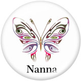 20MM  Cross  Butterfly  Print glass snaps buttons