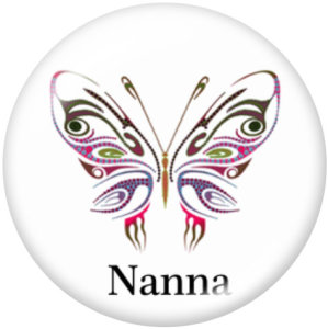 20MM  Cross  Butterfly  Print glass snaps buttons