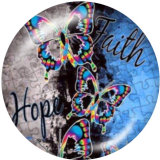 20MM Flower  Faith  Print glass snaps buttons
