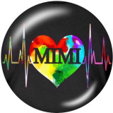 20MM  MIMI MOM MEME NANA Flower  Print glass snaps buttons