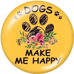 20MM  Dog  Print glass snaps buttons