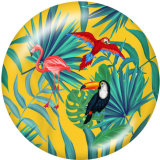 20MM  Flamingo  Print  glass snaps buttons Beach Ocean