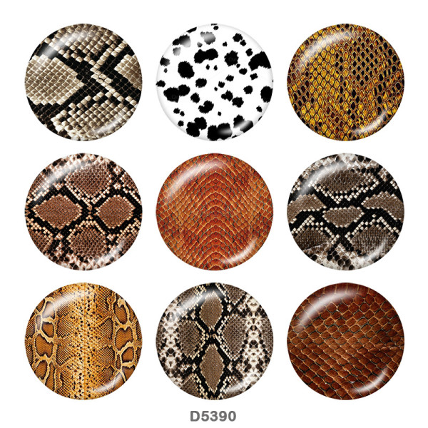 20MM Serpentine  Print glass snaps buttons