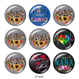 20MM  MIMI MOM MEME NANA Flower  Print glass snaps buttons