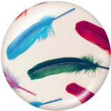 20MM Pattern Print glass snaps buttons Beach Ocean