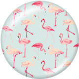 20MM  Flamingo  Print  glass snaps buttons Beach Ocean