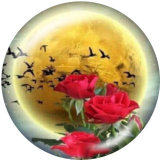 20MM Flower  Butterfly  Print glass snaps buttons