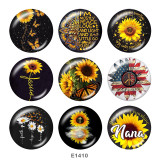 20MM Flower  Faith  Print glass snaps buttons