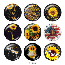 20MM Flower  Faith  Print glass snaps buttons