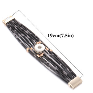 20CM 1 buttons leather  new type Bracelet fit 20mm snaps chunks