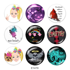 20MM  Ribbon  Butterfly  Print glass snaps buttons