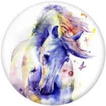 20MM horse   Print glass snaps buttons