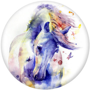 20MM horse   Print glass snaps buttons