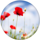 20MM  Flower  Print glass snaps buttons