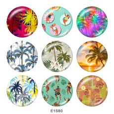20MM  beach  Print  glass snaps buttons Beach Ocean