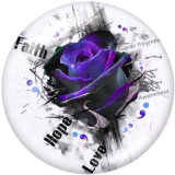 20MM Flower  Butterfly  Print glass snaps buttons