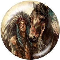 20MM horse   Print glass snaps buttons