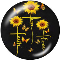 20MM Flower  Faith  Print glass snaps buttons