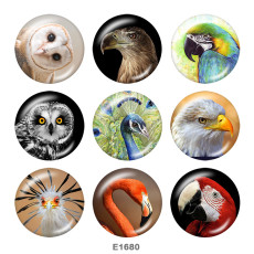 20MM  Owl  Flamingo  Print  glass snaps buttons