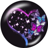 20MM Flower  Butterfly  Print glass snaps buttons