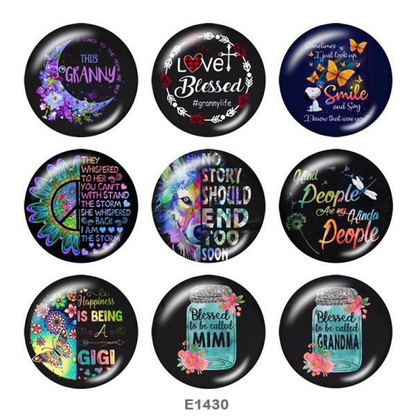 20MM Words  Butterfly  Print glass snaps buttons